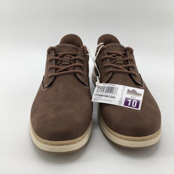 Skechers Relaxed Hands Free Swift Fit Mens 10 Slipon Casual Dress Shoe Brown NIB